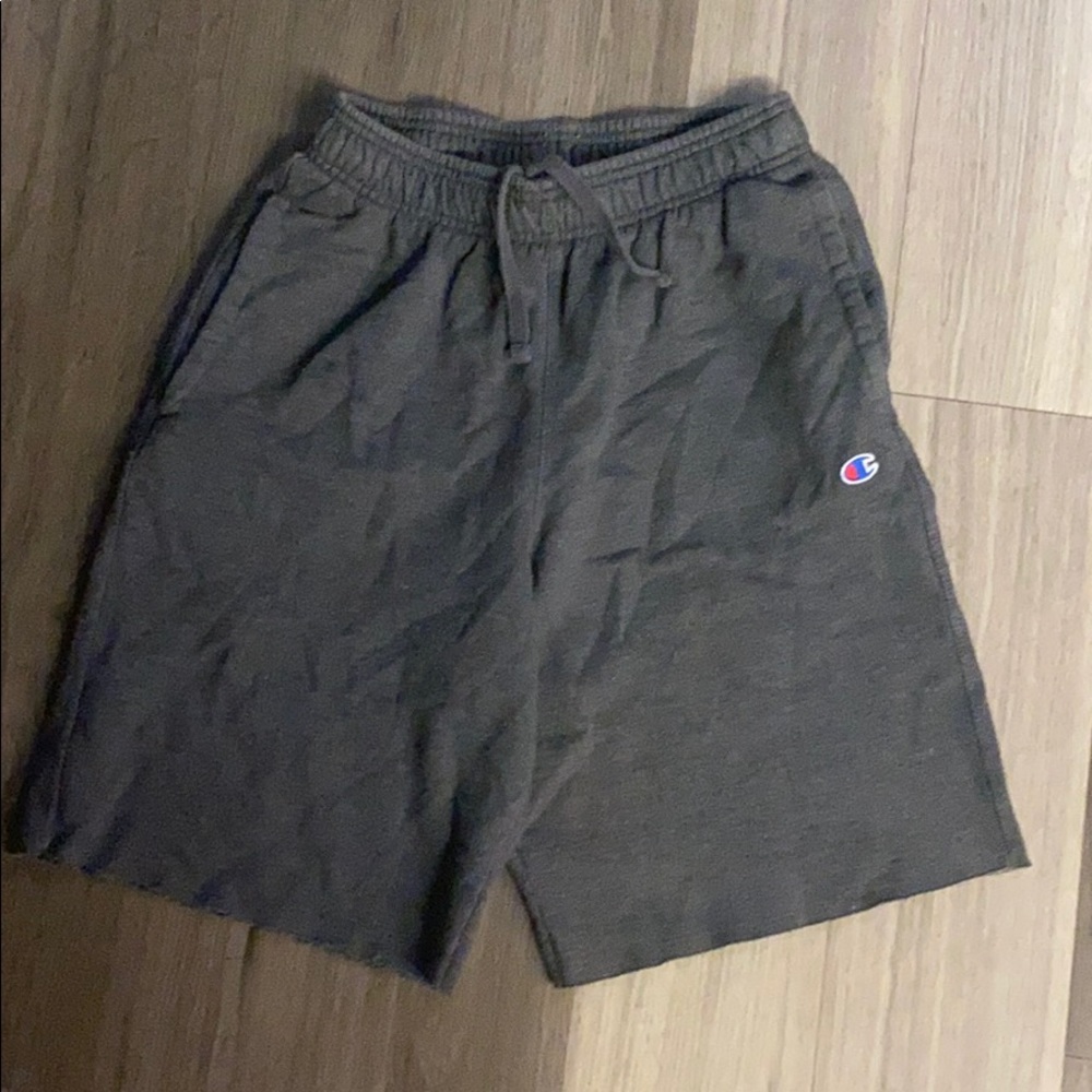 ✅ CHAMPION Vintage Retro Powerblend Classic Sweat Shorts Joggers Workout Gray